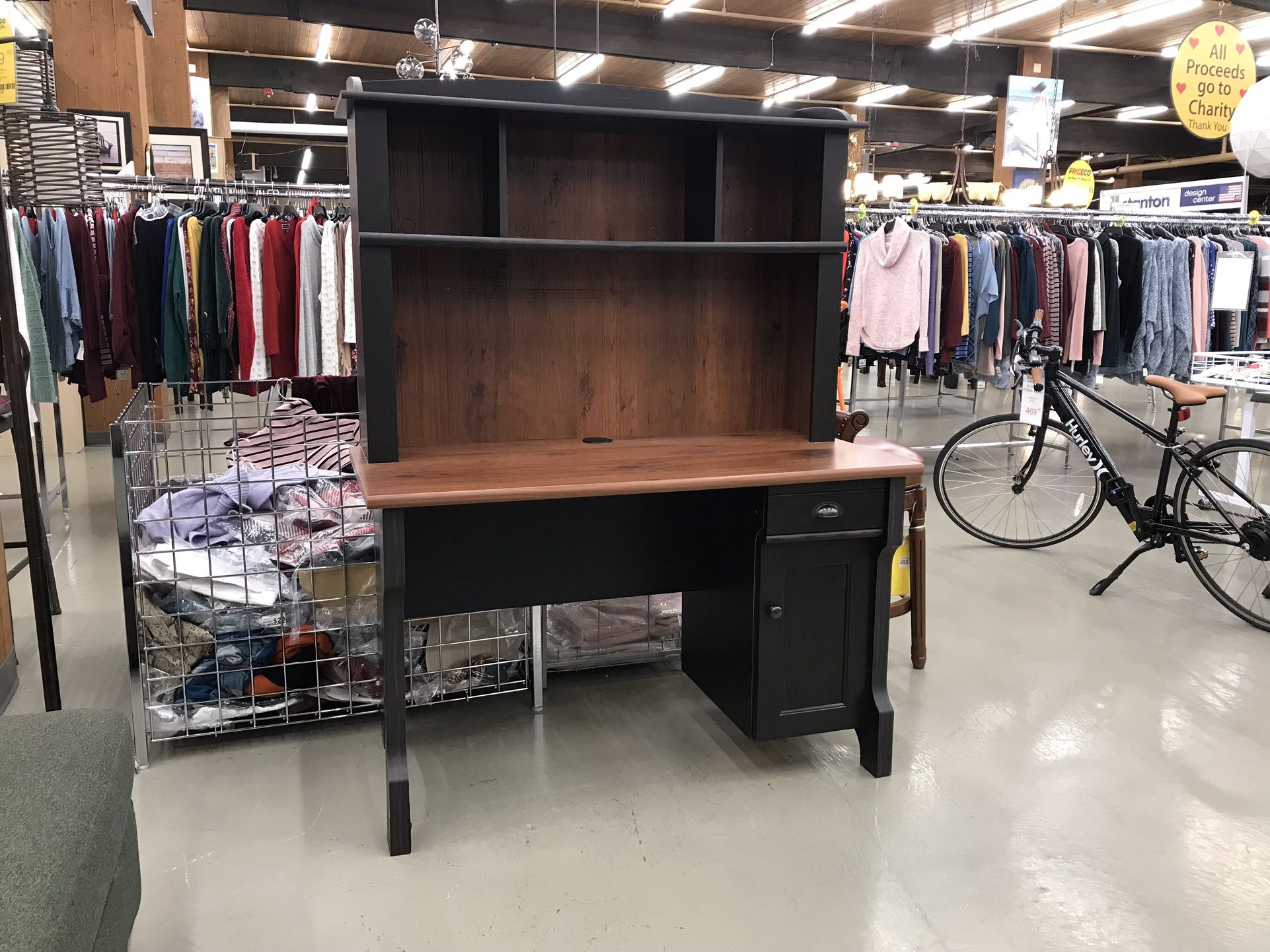 Rustic Wooden Desk w/ Hutch