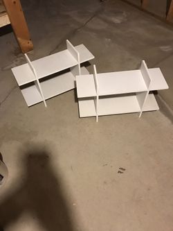 White shelves x 2