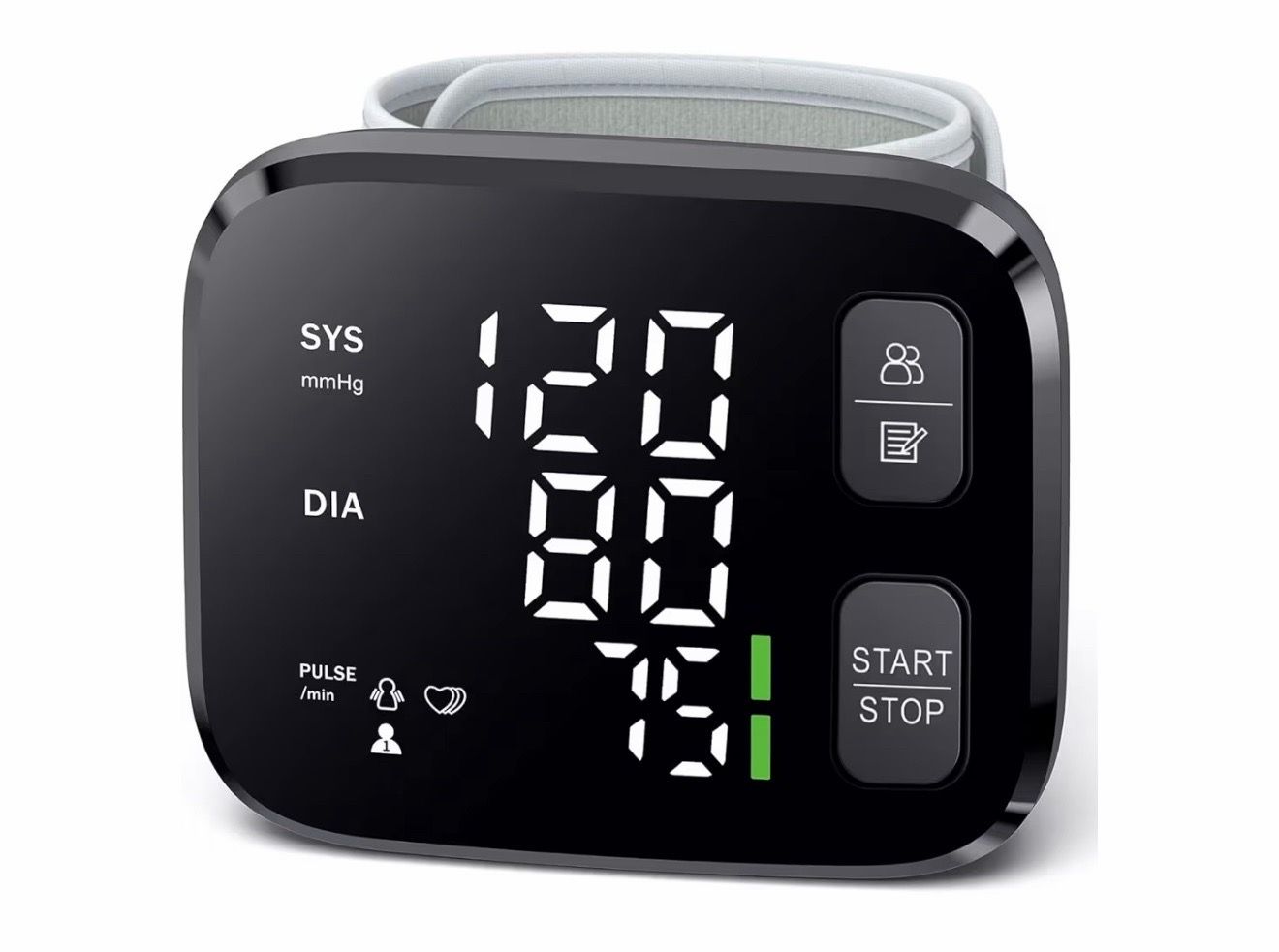 Brand new in box $22 Blood Pressure Monitor LED Backlit Display Automatic Wrist Cuff Blood Pressure Monitors for Home Use 120x2 Reading Memory with Ca
