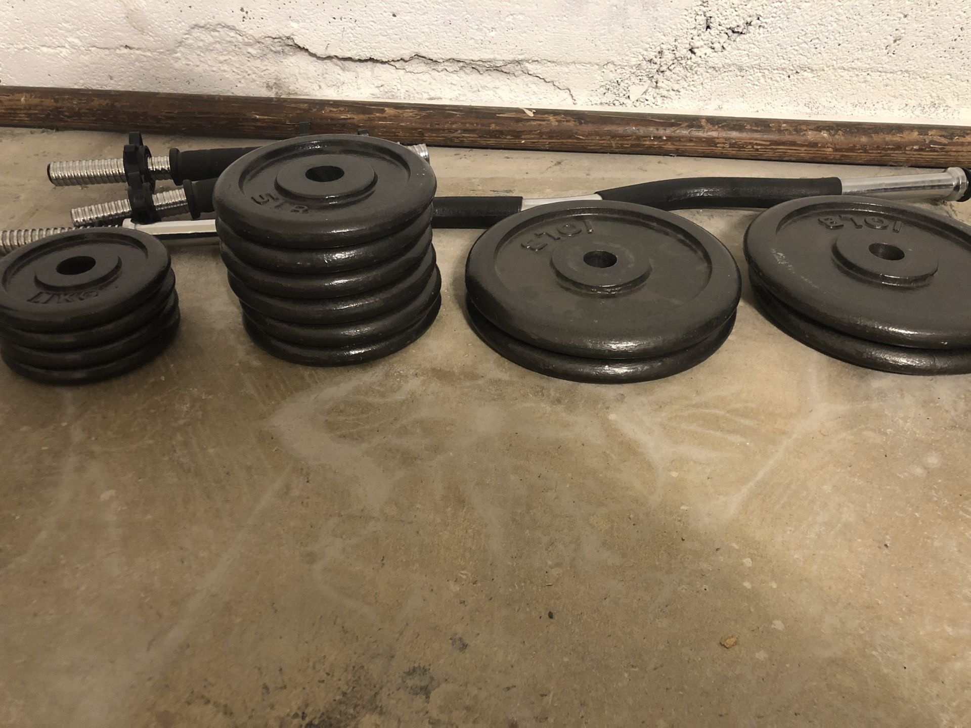 Dumbbell and Bar bell weight set