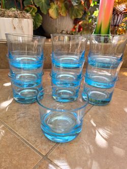 Blue Low Ball Glass Set