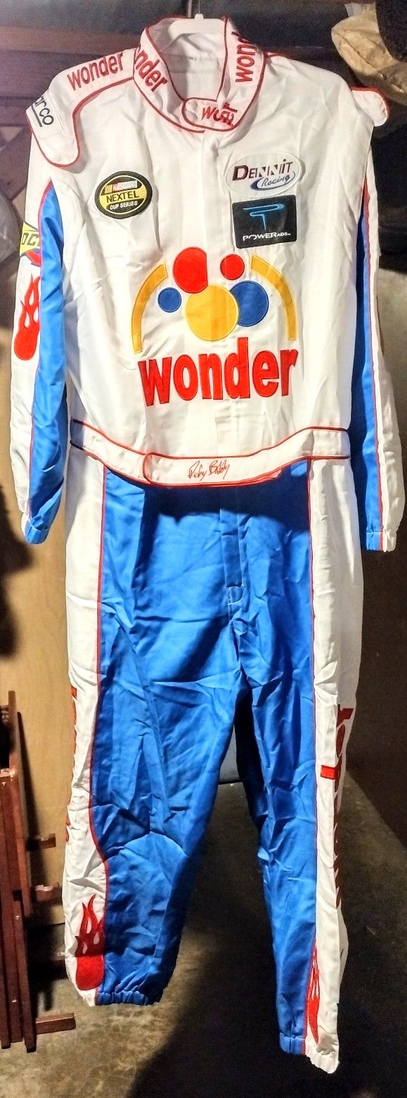 New Ricky Bobby Nascar Talladega Nights Wonder Bread Racing Suit Size XXL & Hat.