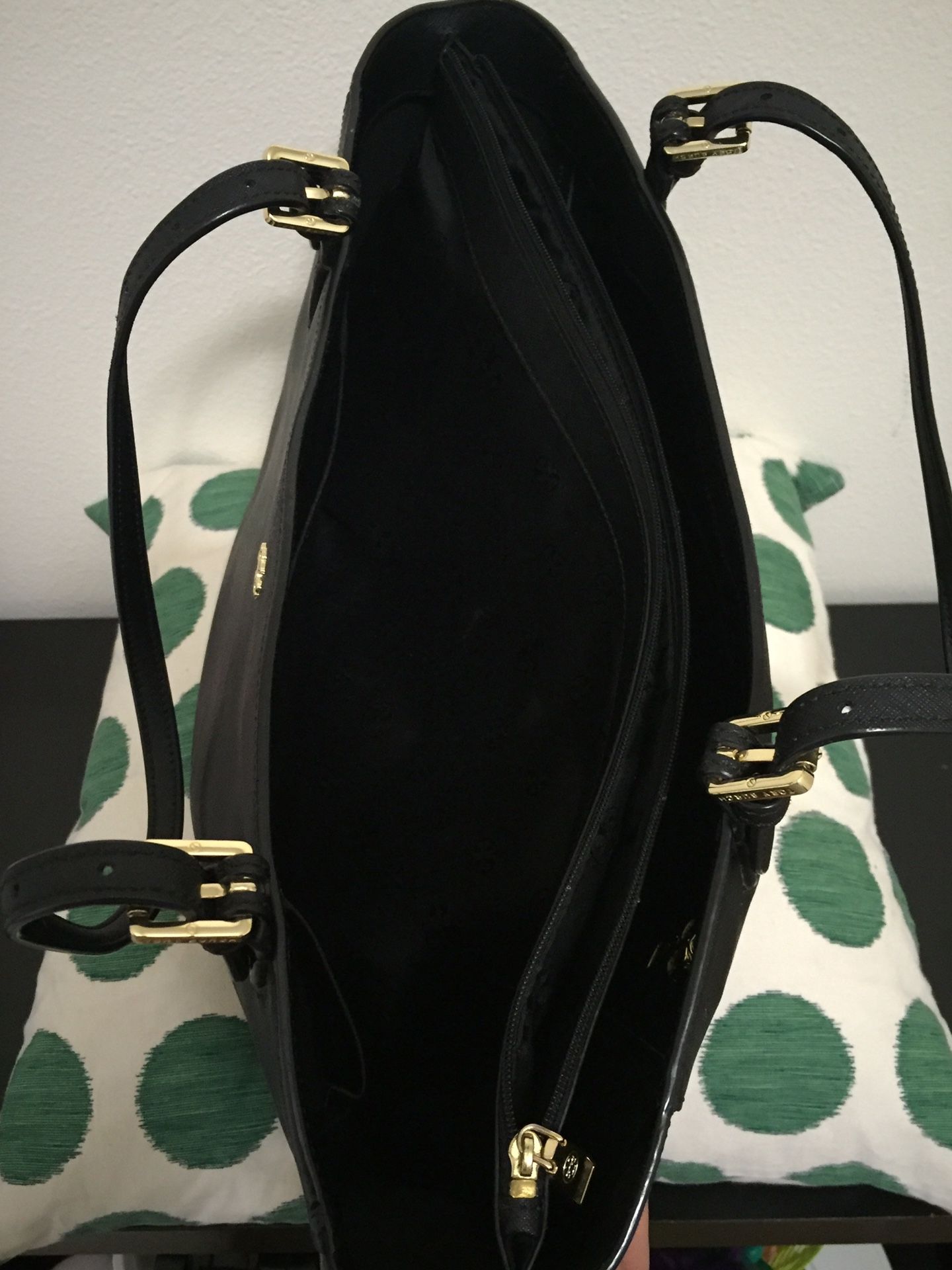 Tory Burch — Large Black, Buckled York Tote DUST BAG INCLUDED