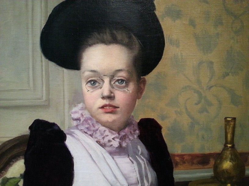 La Jeune Fille (Oil On Canvas) 1890 by Georges Henri Ballot (French, 1866 to 1942)