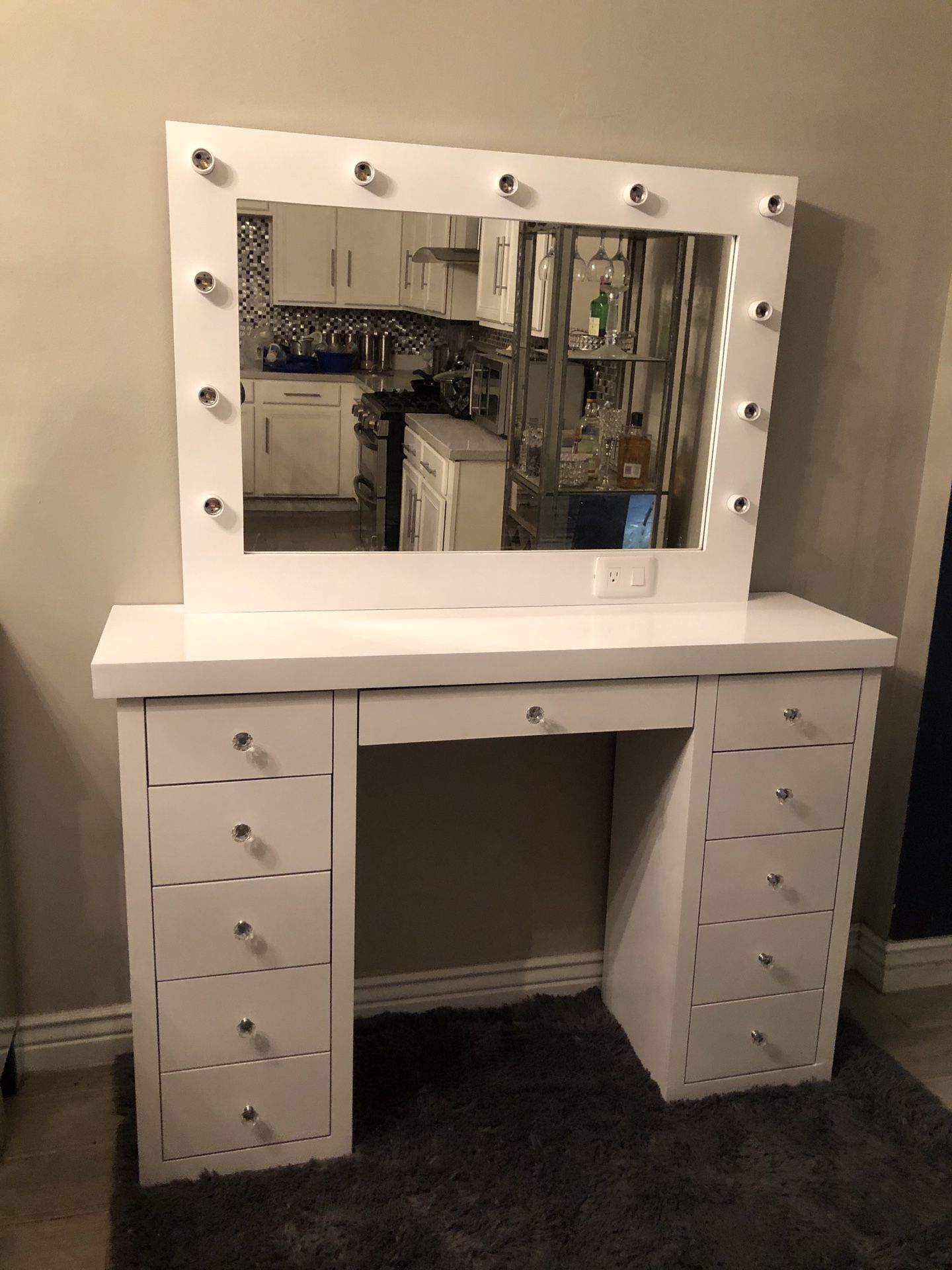 Vanity with mirror