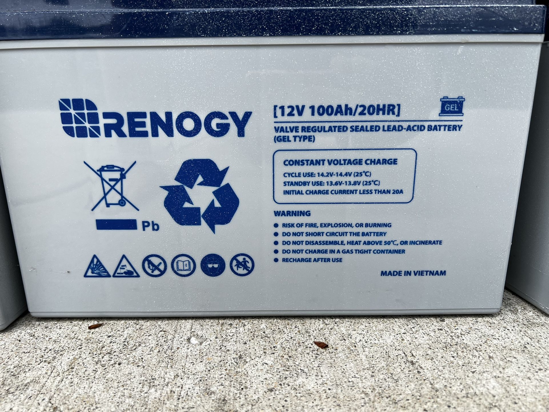 Renogy 12v 100ah Batteries, Gel Hybrid