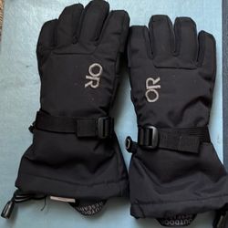 Outdoor Research Adrenaline Winter Gloves Kids Small Black Pull-On Insulated