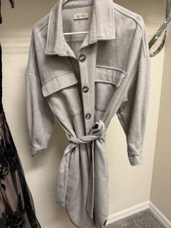 Cherish Paige Gray Belted Shirt Dress