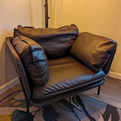 Contemporary Faux Leather Arm Chair