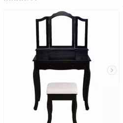 Black  Vanity w/ Stool $30 Selling Fast  