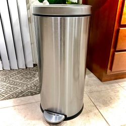 Large Simple Human Stainless Steel Kitchen Trash Can Bin 30L