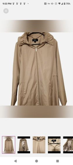 Dennis Basso Tan Zip-Front Lightweight Jacket