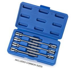 Extra Long Tamper-Proof Torx Bit 7pc Set 3/8" Dr. 6pt Star Bit Socket 10062A