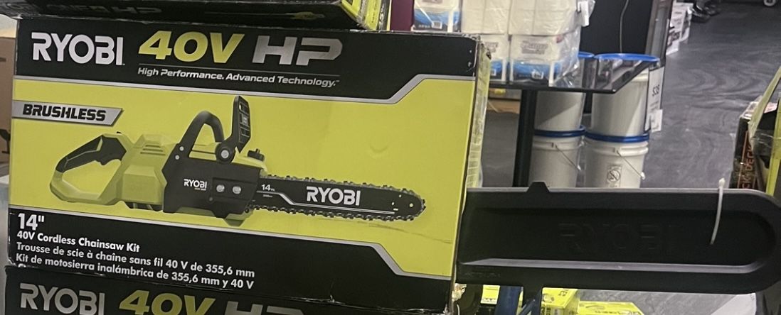 Ryobi 14" 40V Cordless Chainsaw Kit With Battery and Charger Asking price $195 Retail price $259
