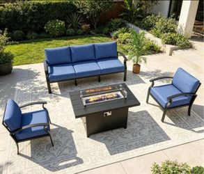 Aluminum patio set aluminum outdoor furniture brand new in the box fire pit propane 🚎☑️