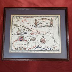 Vintage Royal Caribbean-Bicentennial Voyages Rtes-Old World WEST INDIES Map
