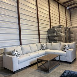 New Modern Light Gray Sectional – Premium Quality