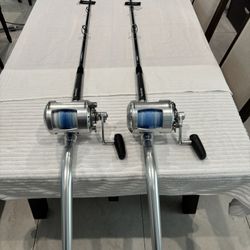 Avet 50W  2 Speed T-RX Quad on Daiwa Tanacom 40-100lb Bent But Swivel Tip Rods 