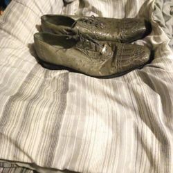 Genuine Crocodile Grey Men's Dress Shoes  Size 9s