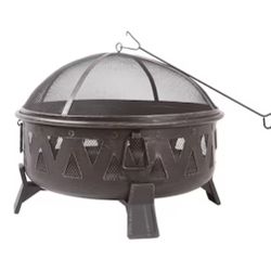 Style Selections 29.92-in W Steel Round Portable Wood-Burning Fire Pit