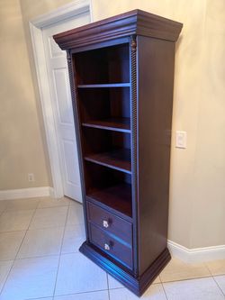 Bellini Dark Wood Bookcase w/ Two Drawers!! Hi-End! SAVE!!
