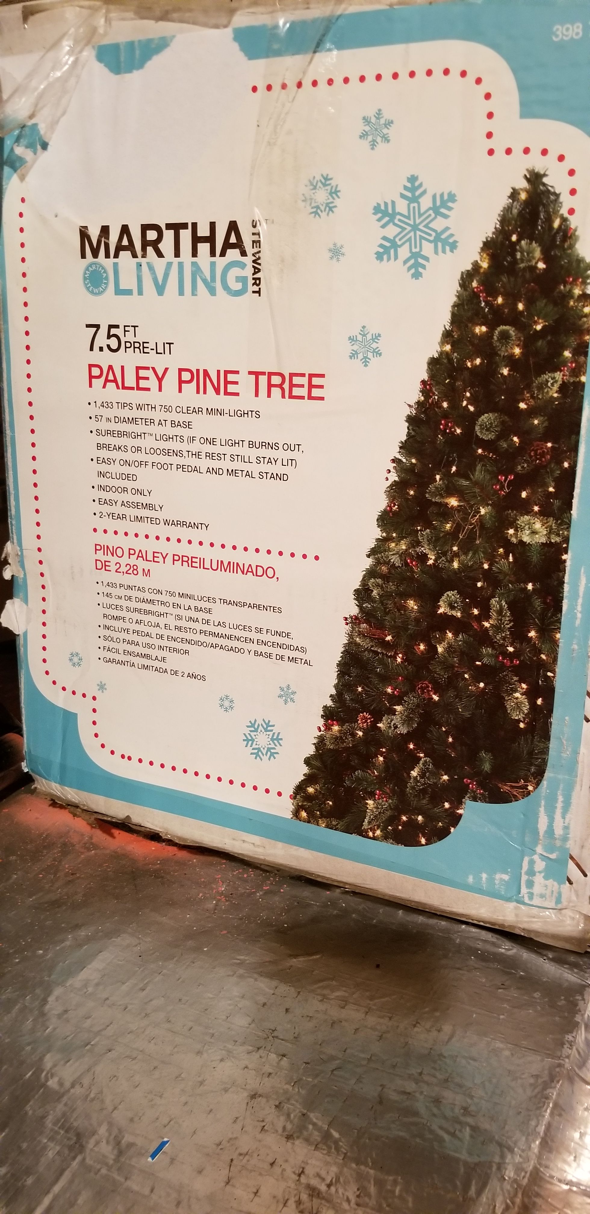 Martha Stewart Paley Pine Christmas Tree 7.5 ft