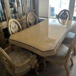 Dining Table Set And Hutch