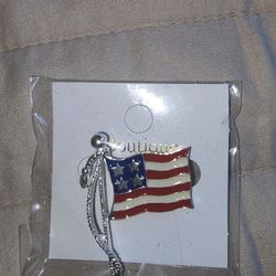 Boutique American Flag Safety Pin