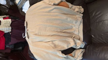 Beige long sleeve polo