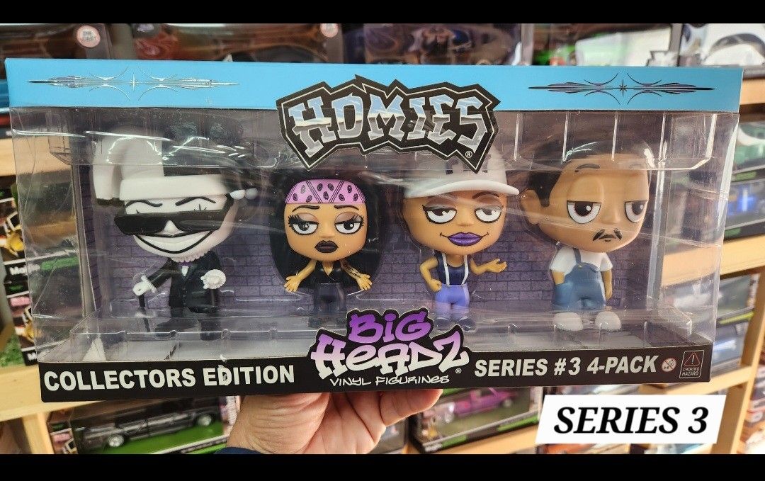 HOMIES Big Headz
Series #3
4 inch PVC Vinyl Collectible 4-Pack Figure Set