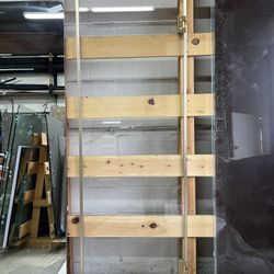 Starphire Temp Framed Glass Door  W Hinges 27 3/4 X 78 1/4 