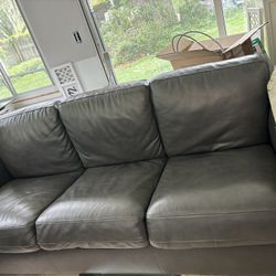 Leather Couch (Sofa Bed) & Accent Chairs 