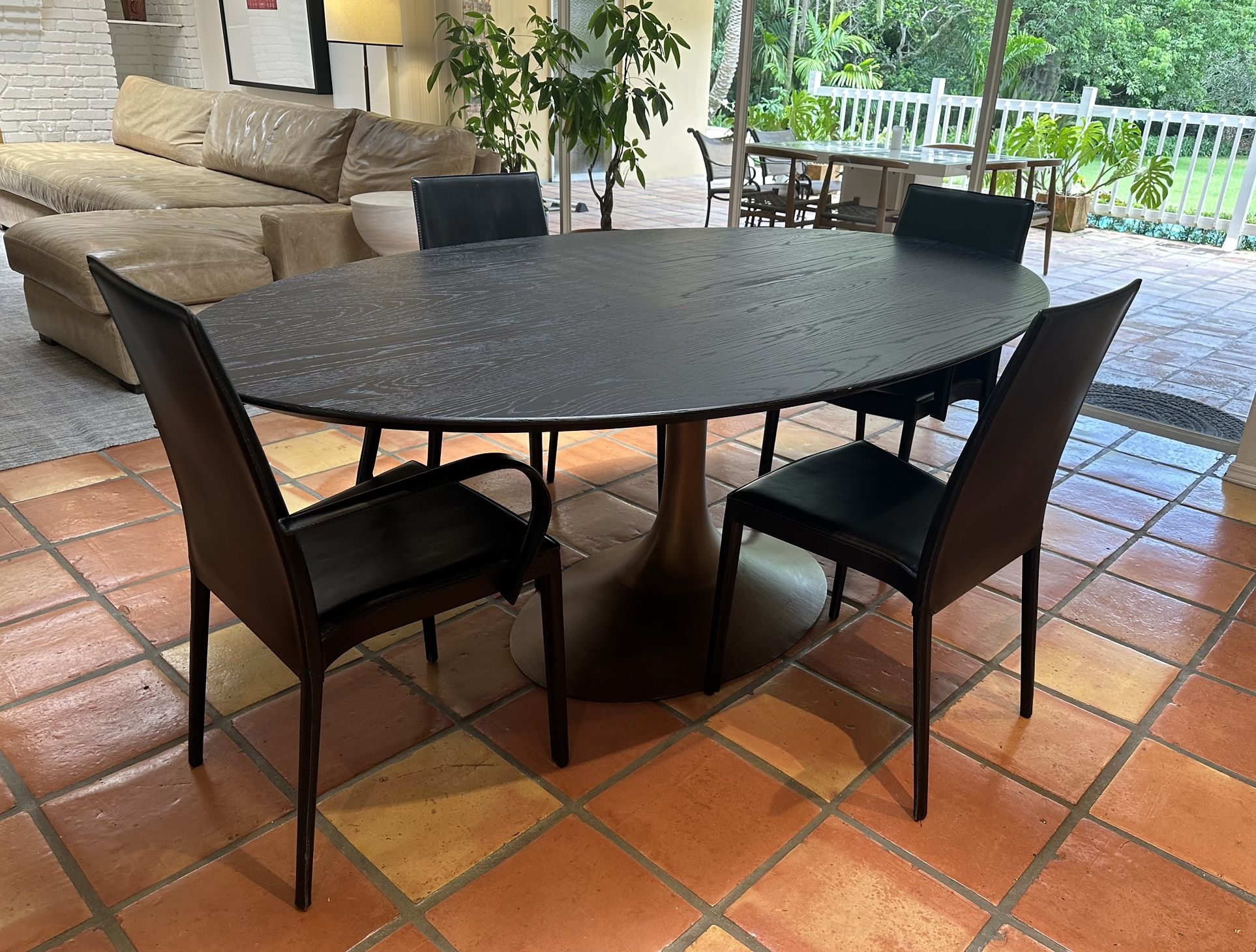 Restoration Hardware Oval Aero Wood Dining Table