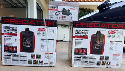 2 NEW Predator 2000W Inverter Generators + Parallel Kit – Never Opened