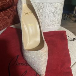 Christian Louboutin Pigalle in white glitter