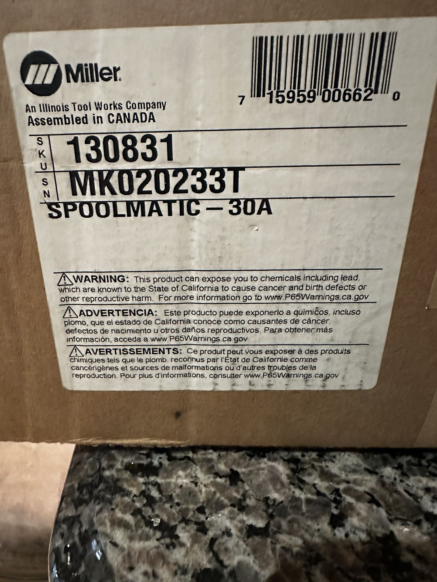 Miller Welder Spoolmatic 30 A. Gun