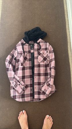 Women’s Volcom Med. Plaid Hoodie (snap button)