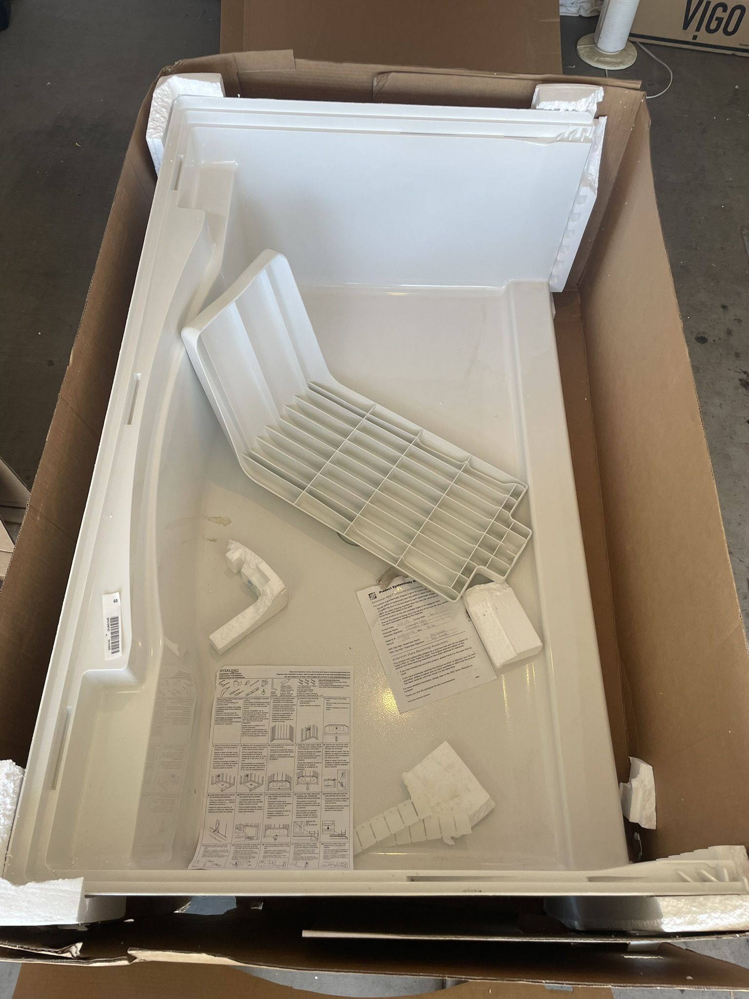 ACCORD® 60" x 36" seated shower base, center drain 