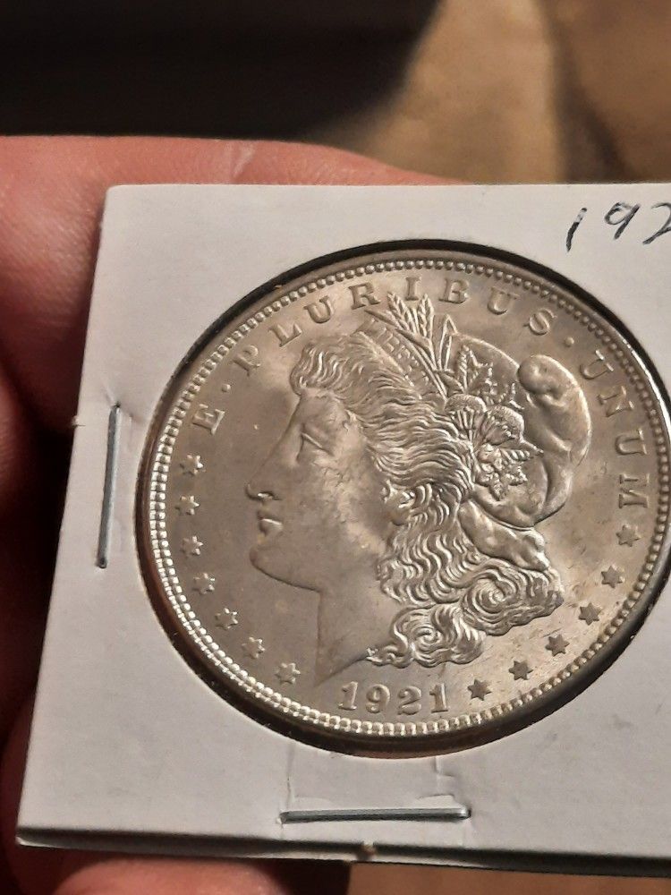 1921  MS  + Morgan silver dollar