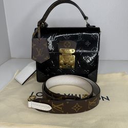 Louis Vuitton Black Patent Leather Top Handle Bag