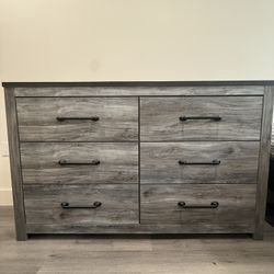 6 Drawer Gray Dresser 