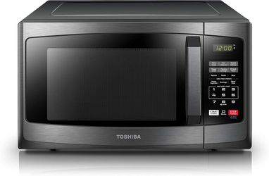 Toshiba Microwave Oven (EM925A5A-BS) with Sound On/Off ECO Mode and LED Lighting, 0.9 Cu.ft, Black Stainless