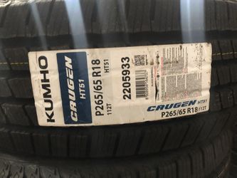 Brand New Tires (1) Kumho Crugen HT51 (P265/65R18) (Single) ($139)