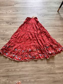 Boho Red Long skirt