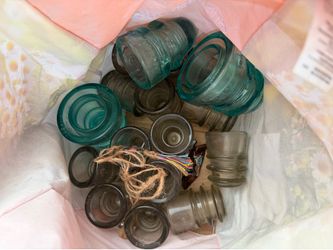 Old school glass light insulators electrical cap decoration