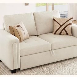 Brand New Storage Sofa – $230  Modern and practical 2-seater sofa with hidden storage space underneath the seat. Perfect for apartments, living rooms,