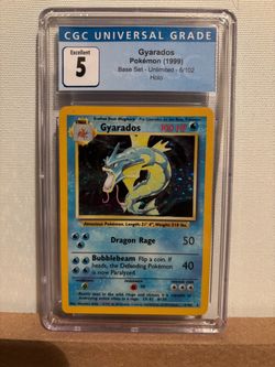 Gyarados 1999 Pokémon Base Set Holo CGC 5