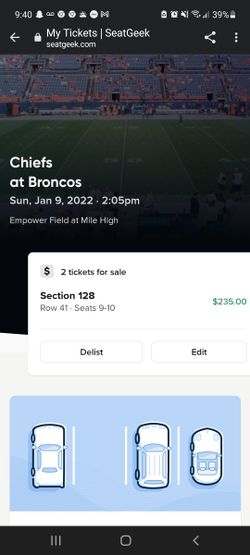 Broncos Tickets Section 128 