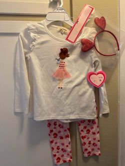 Girls Outfit Set Size 5 Shirt, Pants, And Headband