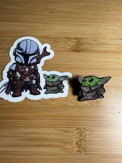 The Mandalorian And Grogu Pin & Sticker Set 